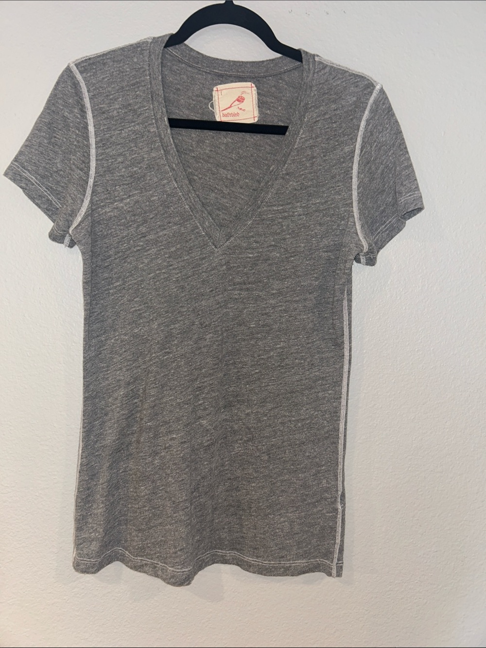 Anthropologie soft Gray V-Neck Women's Top Size L - Picture 1 of 4